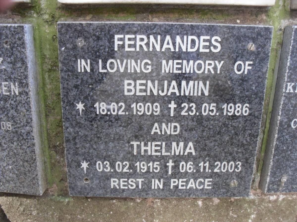 FERNANDES Benjamin 1909-1986 &amp; Thelma 1915-2003