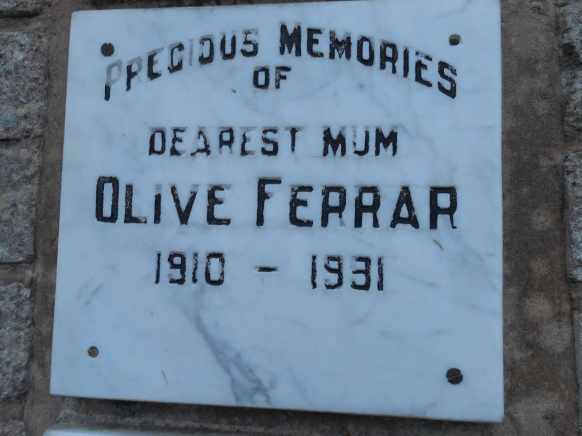 FERRAR Olive 1910-1991