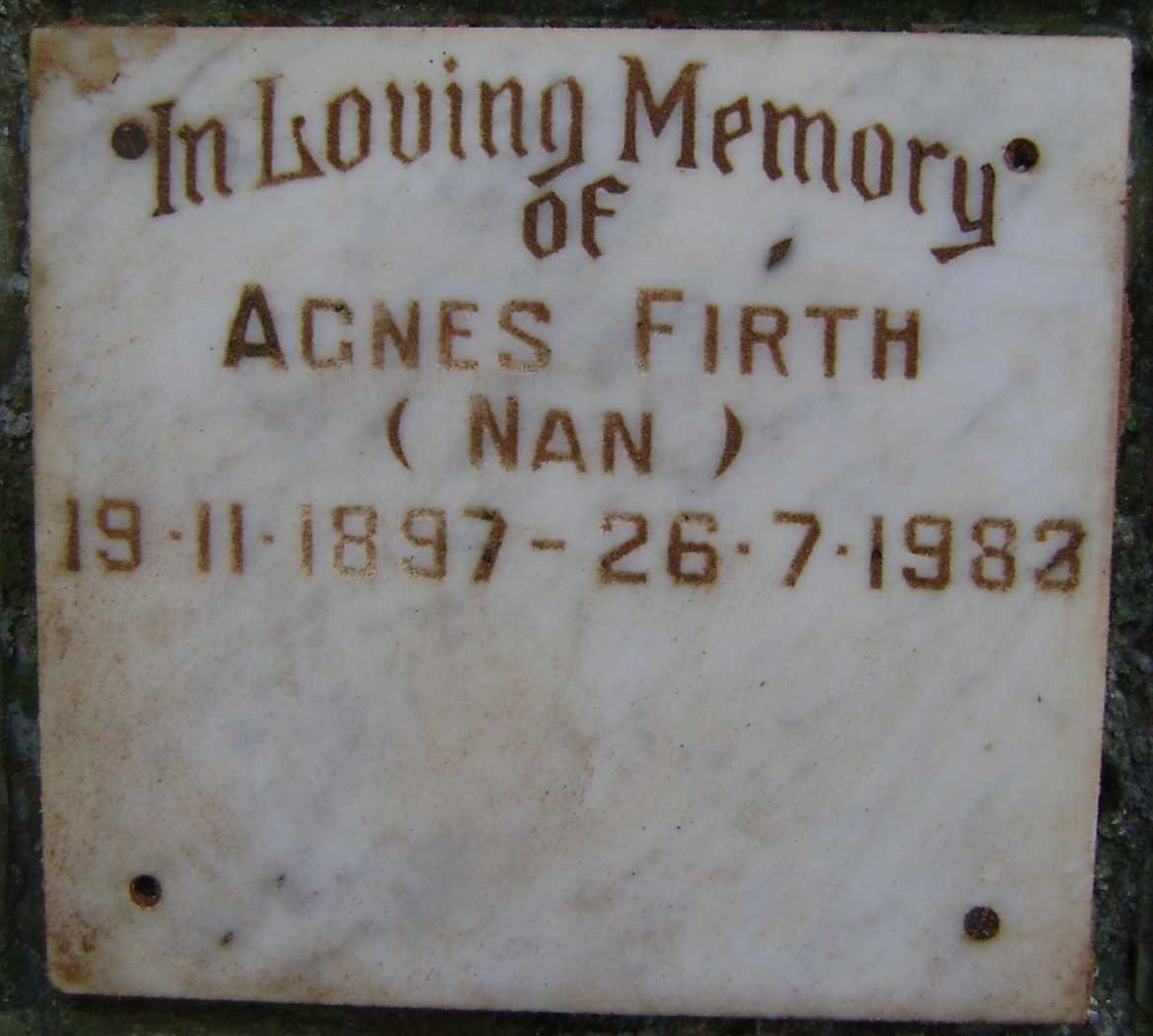 FIRTH Agnes 1897-1983