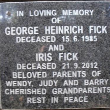 FICK George Heinrich -1985 &amp; Iris -2012