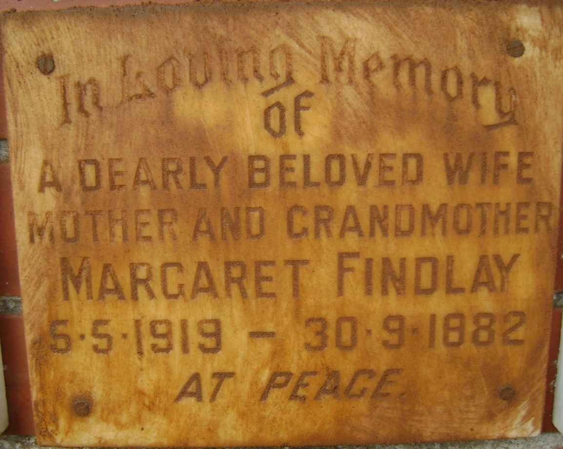 FINDLAY Margaret 1919-1982