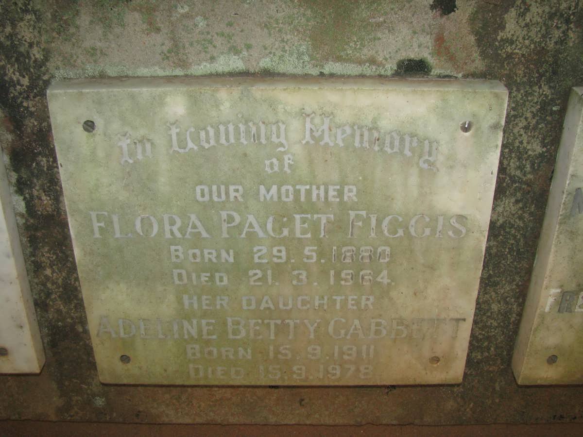 FIGGIS Flora Paget 1880-1964 :: GABBETT Adeline Betty 1911-1978
