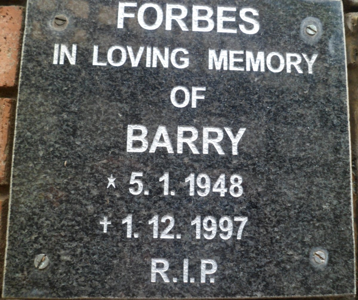 FORBES Barry 1948-1997