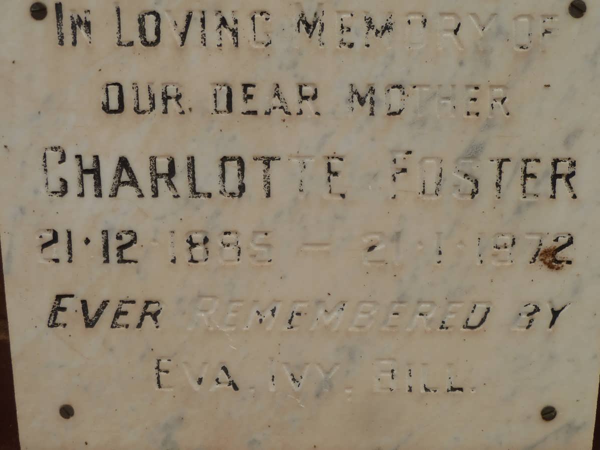 FOSTER Charlotte 1885-1972