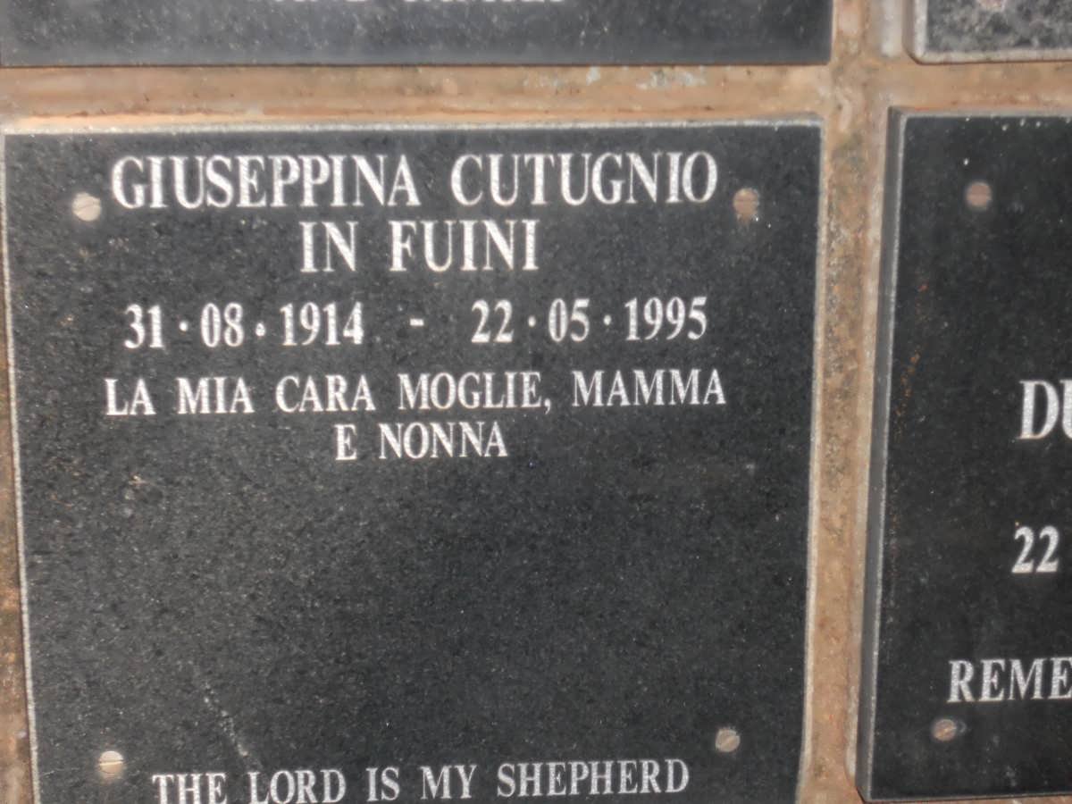 FUINI Giuseppina Cutugnio, in 1914-1995