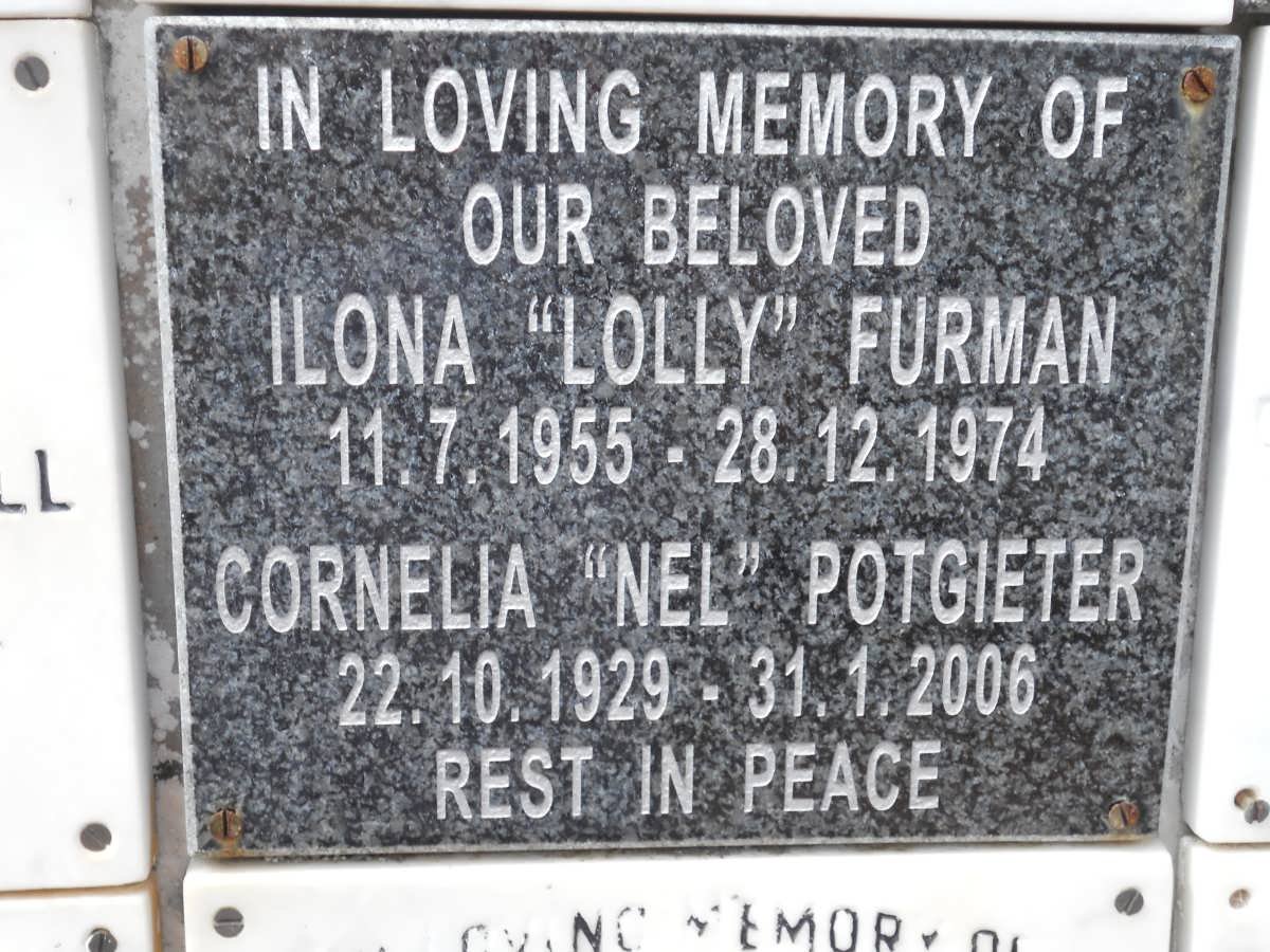 FURMAN Ilona 1955-1974 :: POTGIETER Cornelia 1929-2006