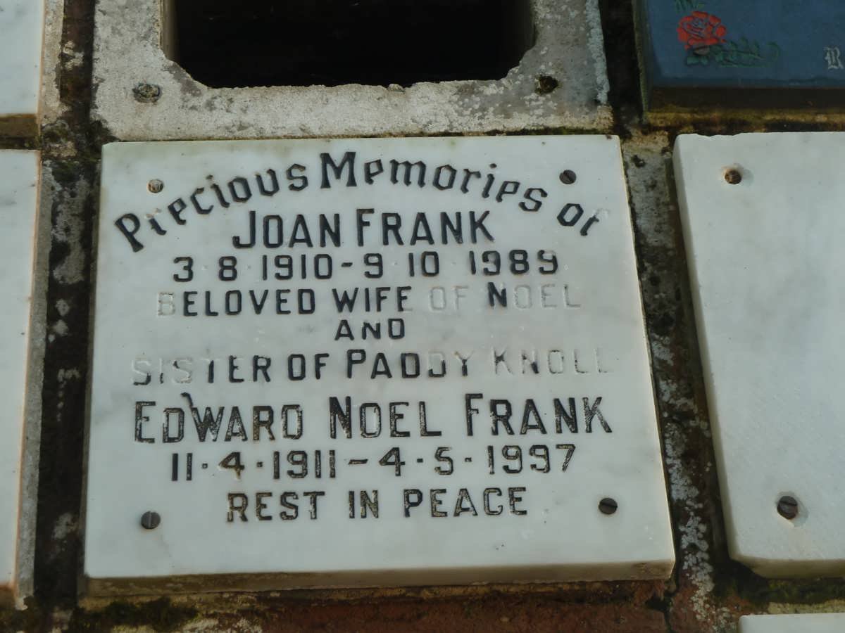FRANK Edward Noel 1911-1997 &amp; Joan 1910-1989