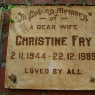 FRY Christine 1944-1989