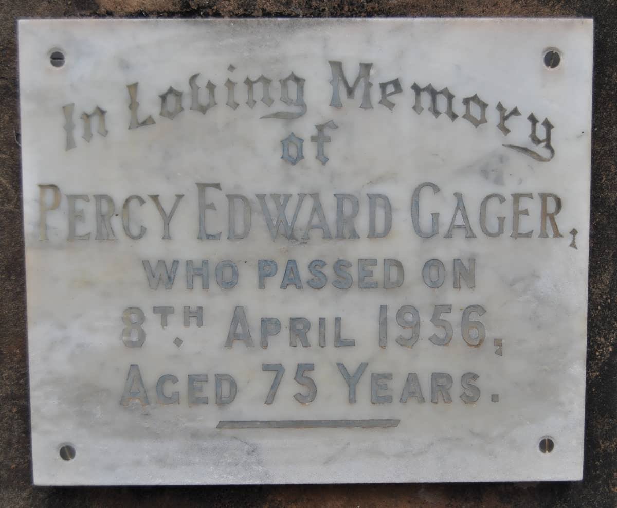 GAGER Percy Edward -1956