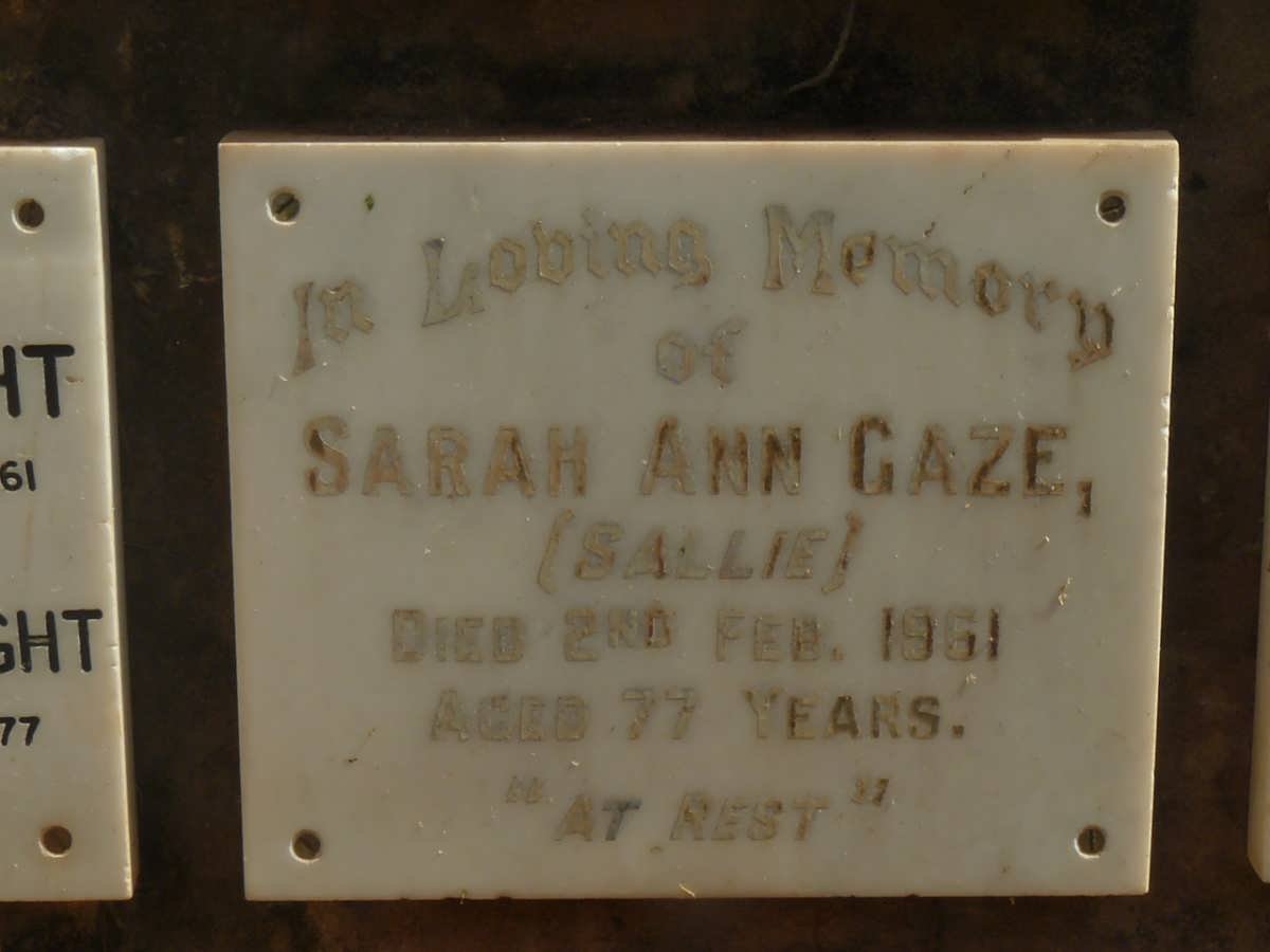 GAZE Sarah Ann -1961