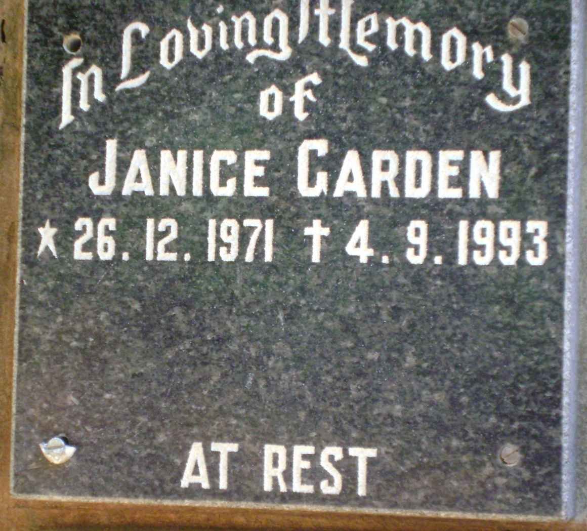 GARDEN Janice 1971-1993
