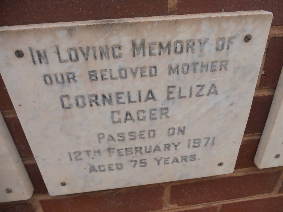 GAGER Cornelia Eliza -1971