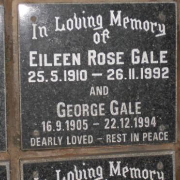 GALE George 1905-1994 &amp; Eileen Rose 1910-1992