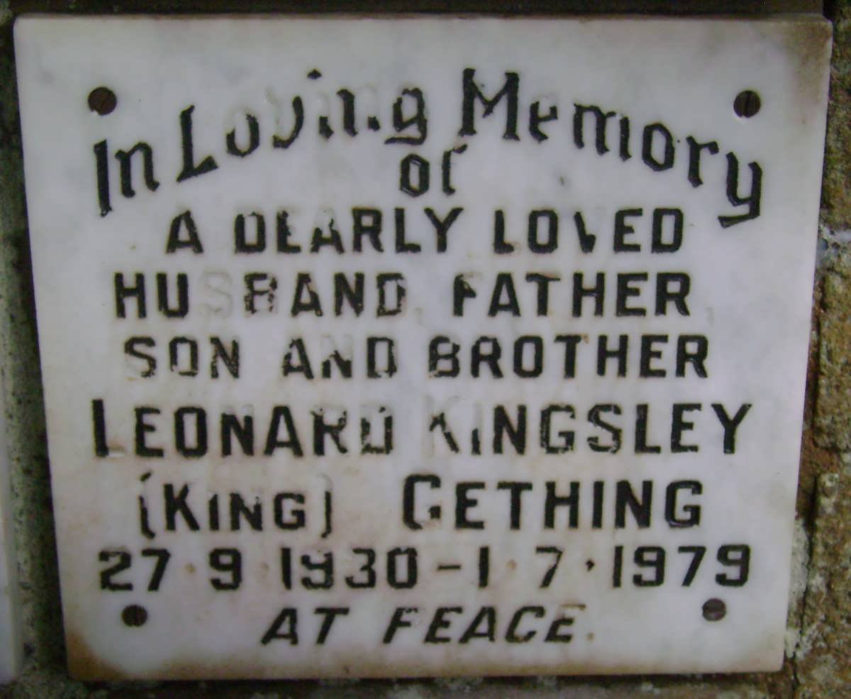 GETHING Leonard Kingsley 1930-1979