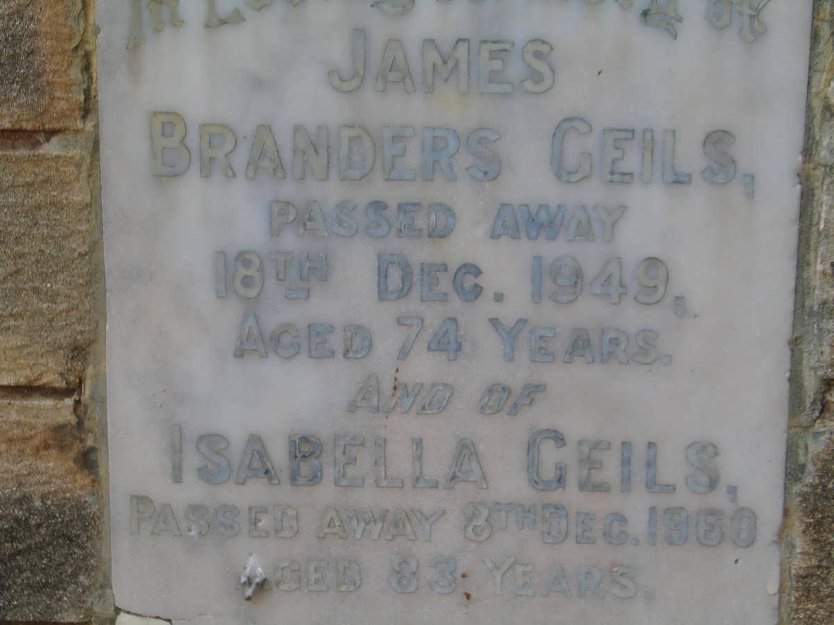 GEILS James Branders -1949 &amp; Isabella -1960
