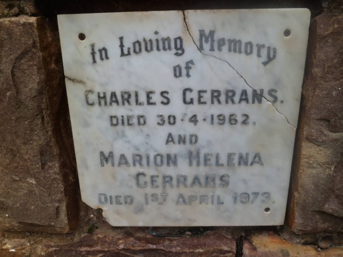 GERRANS Charles -1962 &amp; Marion Helena -1973