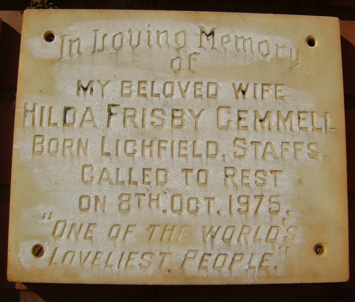 GEMMELL Hilda Frisby -1975