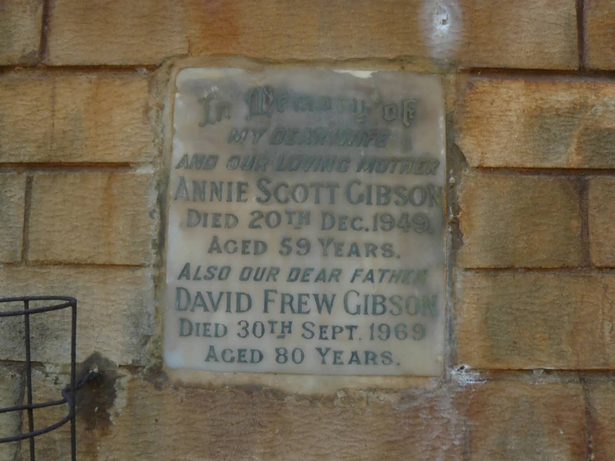 GIBSON David Frew -1969 &amp; Annie Scott -1949