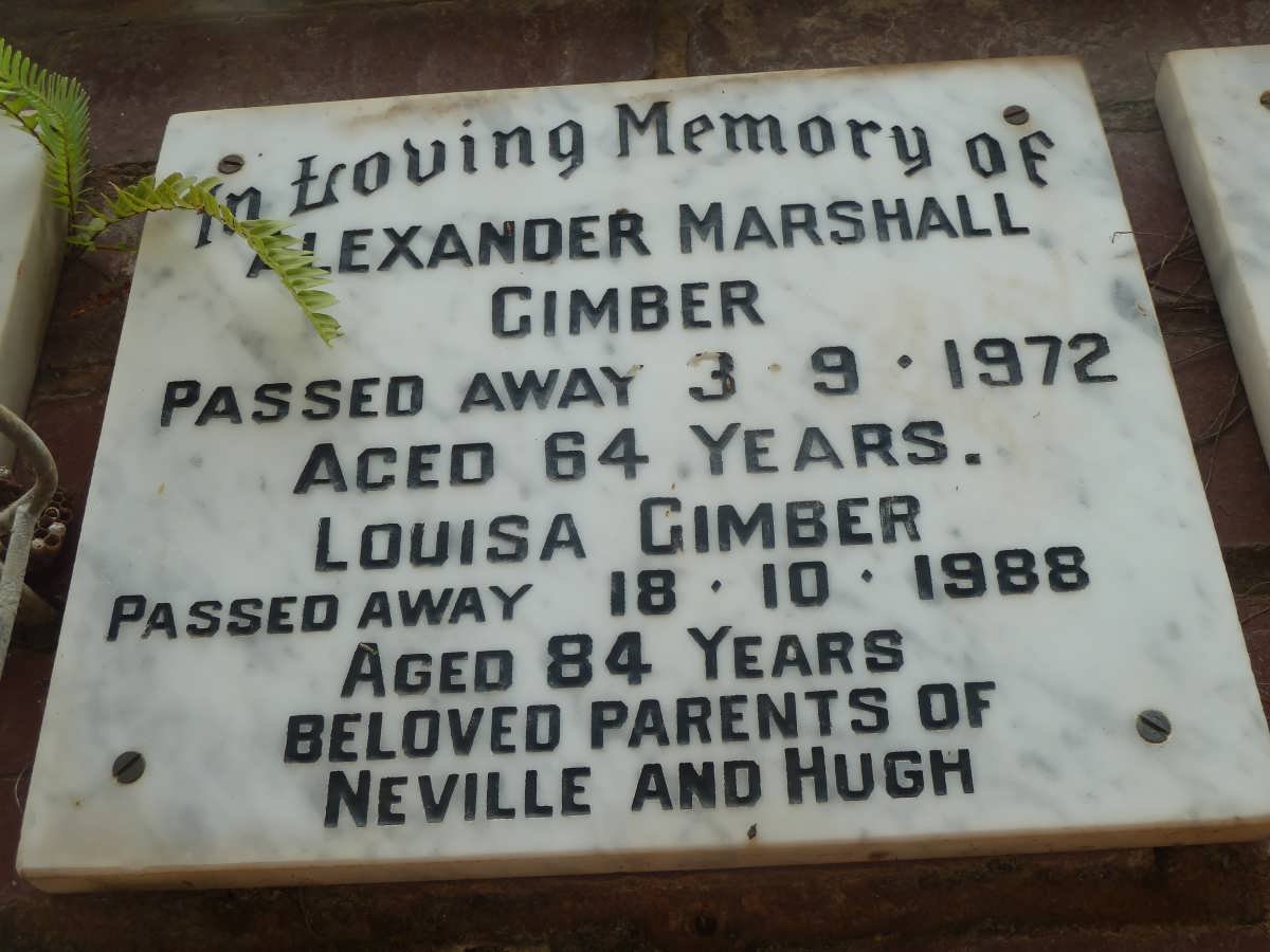 GIMBER Alexander Marshall - 1972 &amp; Louise -1988