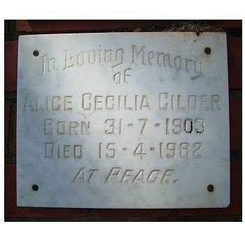 GILDER Alice Cecilia 1903-1982