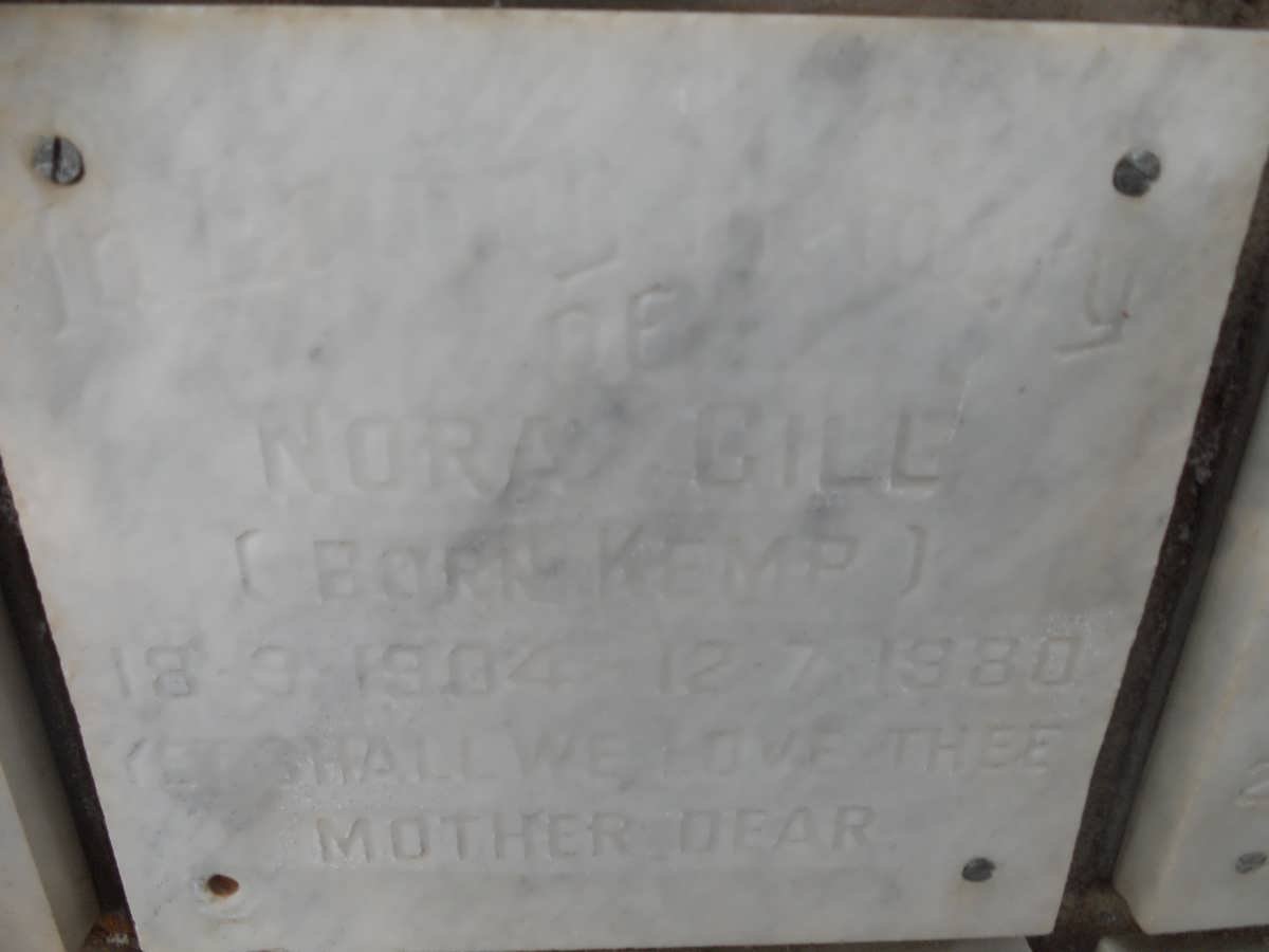GILL Nora nee KEMP 1904-1980