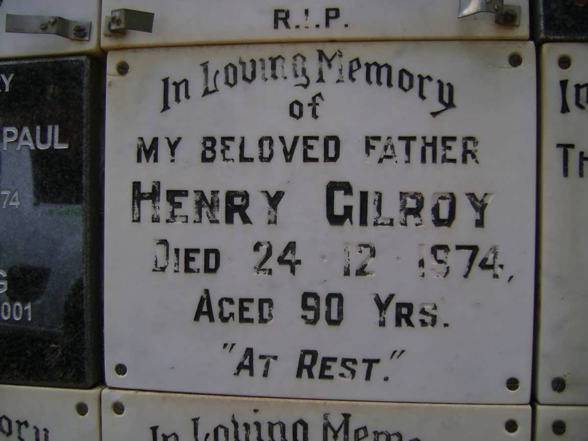 GILROY Henry -1974