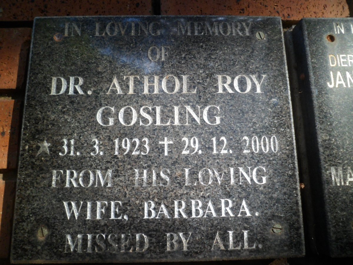 GOSLING Athol Roy 1923-2000