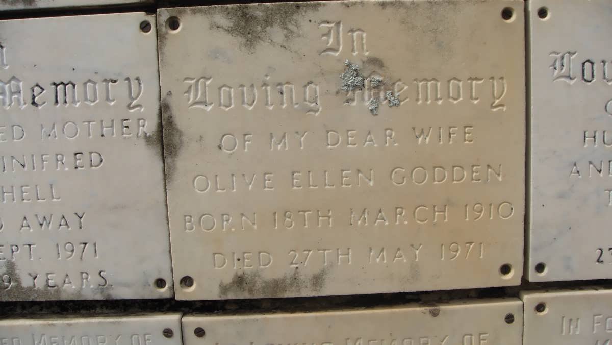 GODDEN Olive Ellen 1910-1971
