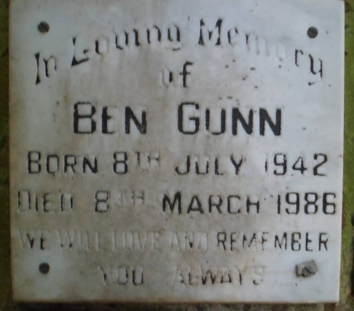 GUNN Ben 1942-1986