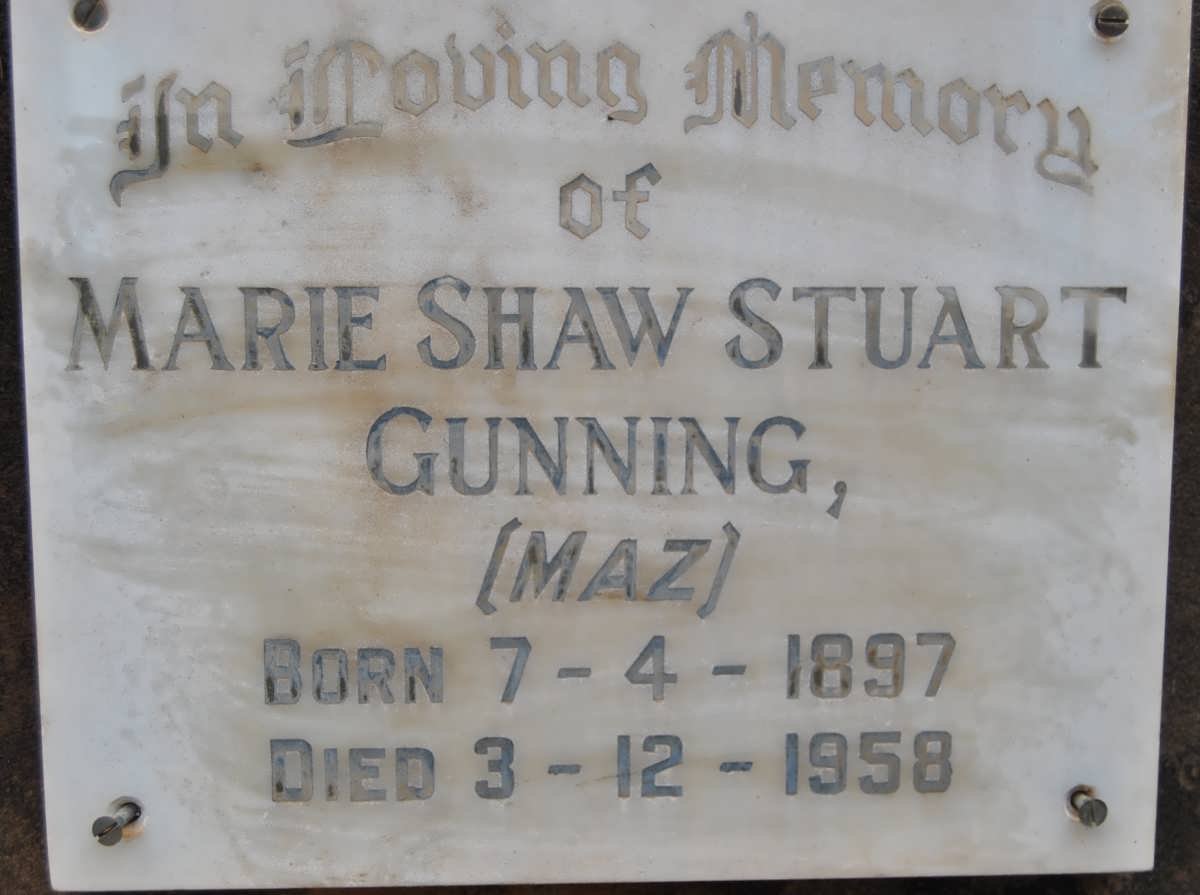 GUNNING Marie Shaw Stuart 1897-1958