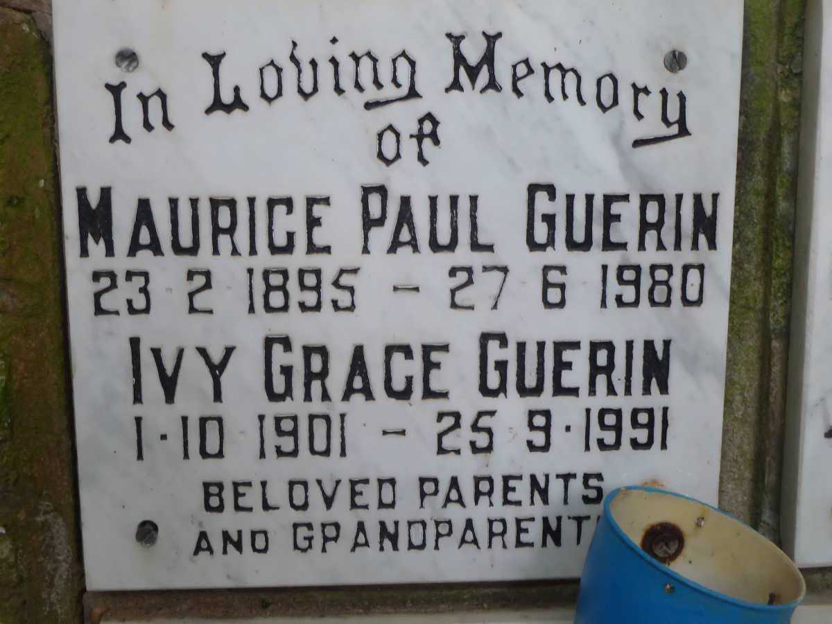 GUERIN Maurice Paul 1895-1980 &amp; Ivy Grace 1901-1991