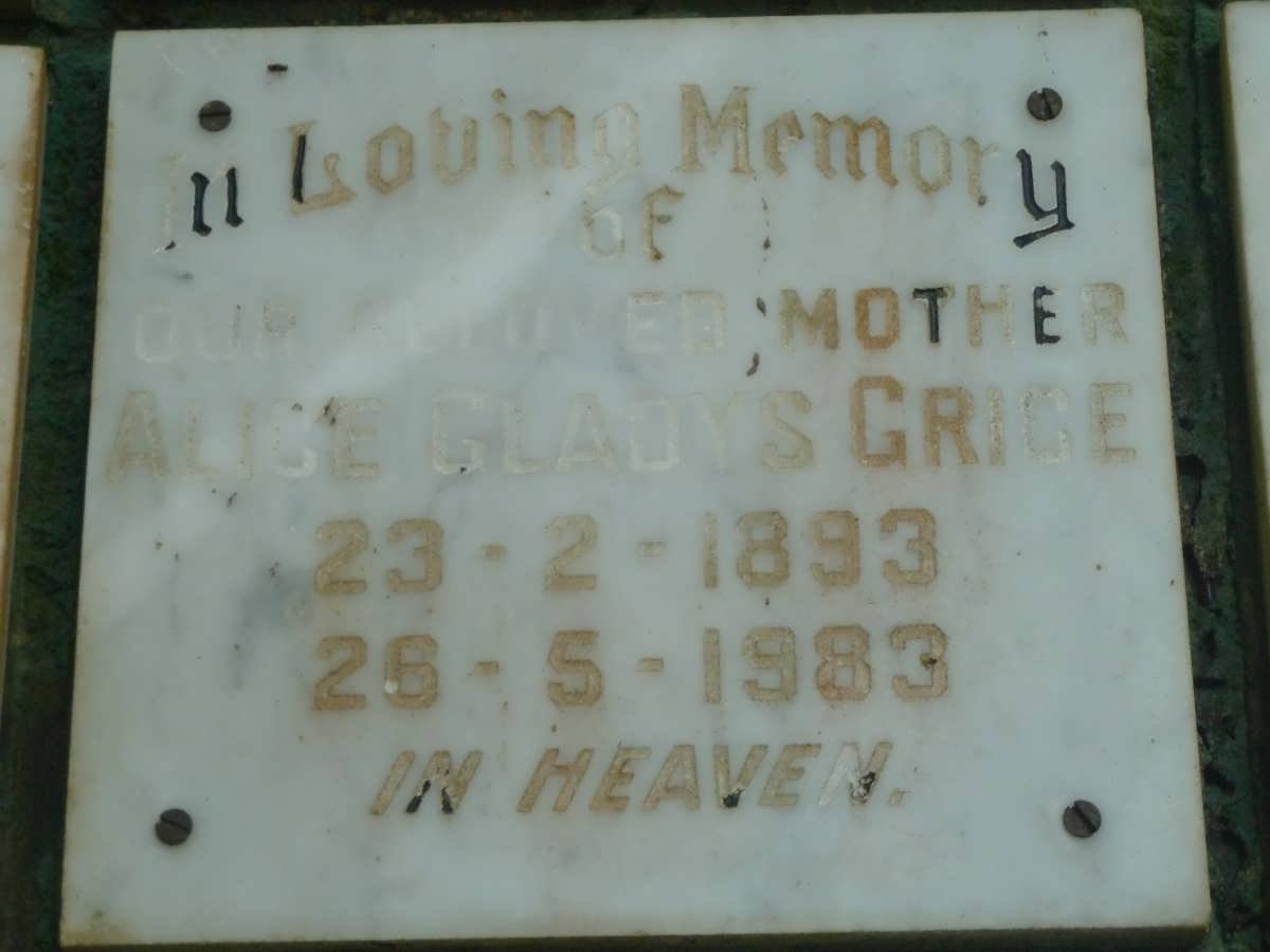 GRICE Alice Gladys 1893-1983