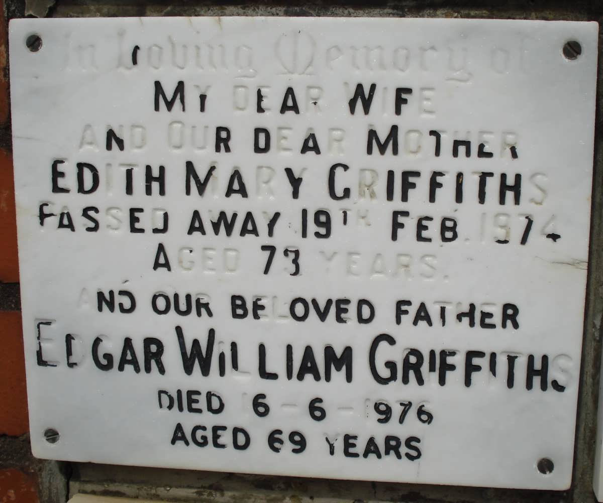 GRIFFITHS Edgar William -1976 &amp; Edith Mary -1974