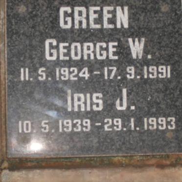 GREEN George W. 1924-1991 &amp; Iris J. 1939-1993