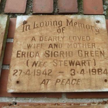 GREEN Erica Sigrid nee STEWART 1942-1984