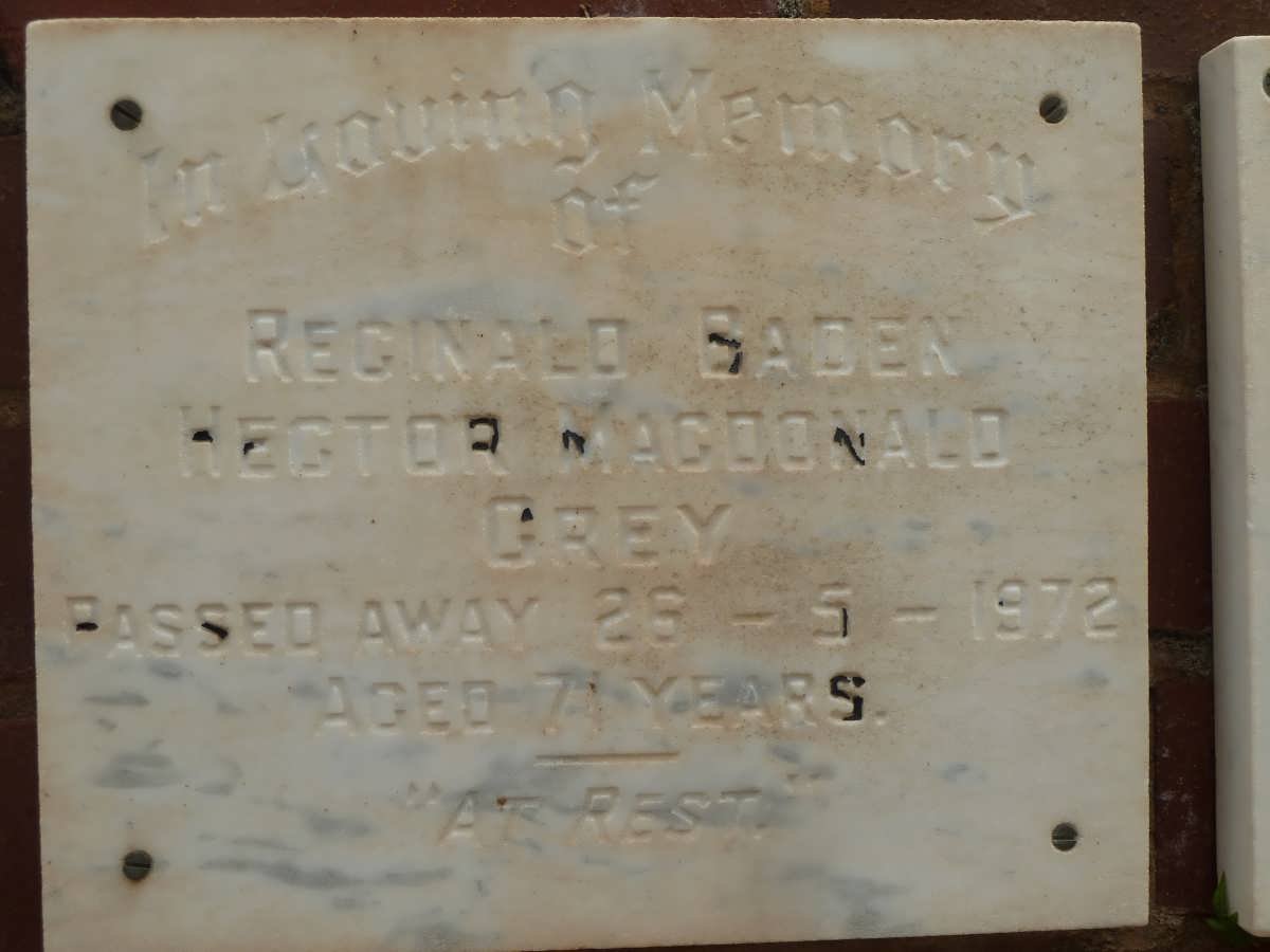 GREY Reginald Baden Hector MacDonald -1972