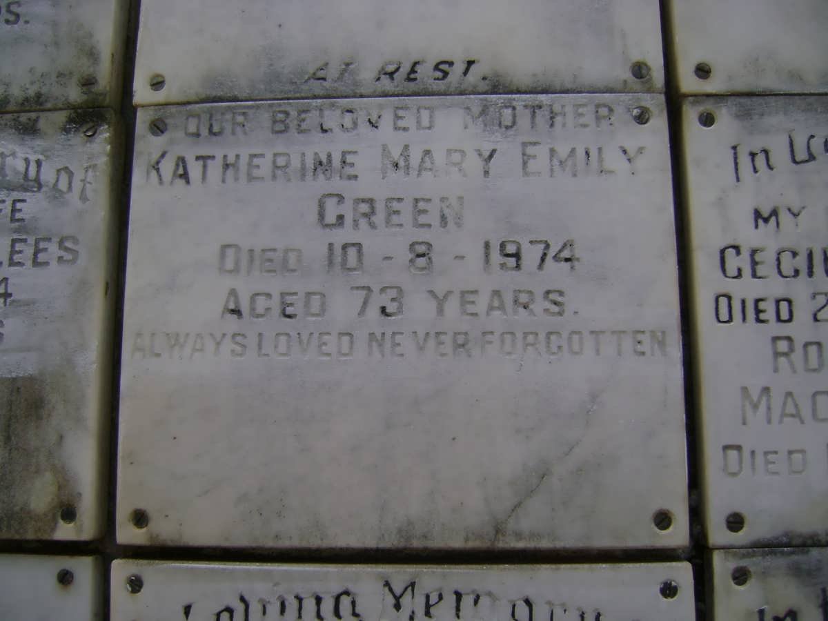 GREEN Katherine Mary Emily -1974