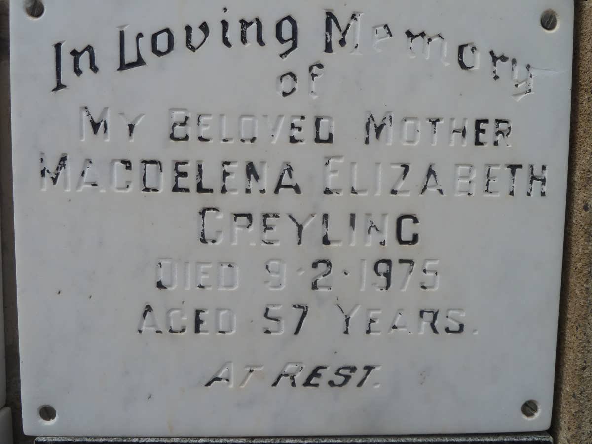 GREYLING Magdelena Elizabeth -1975