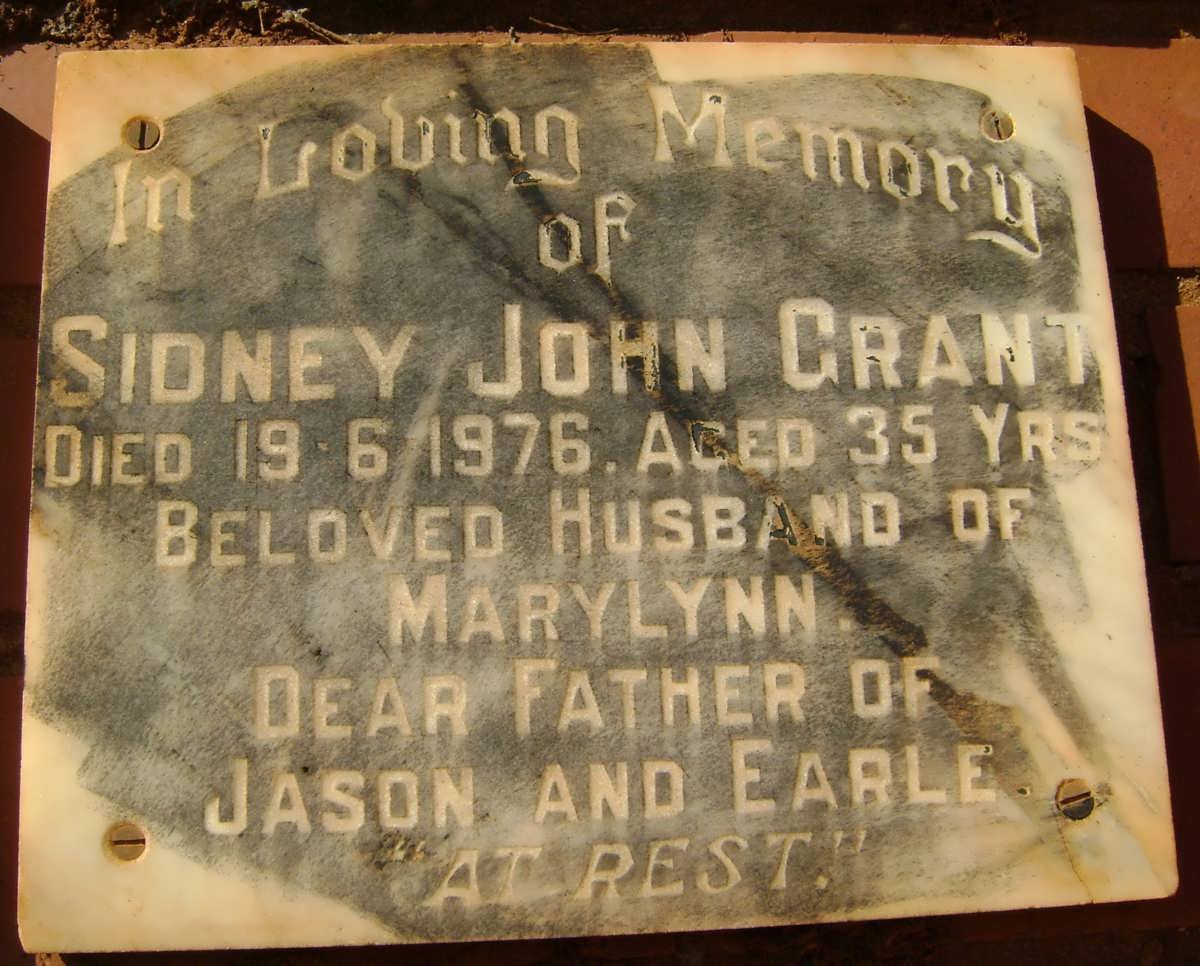 GRANT Sidney John -1976