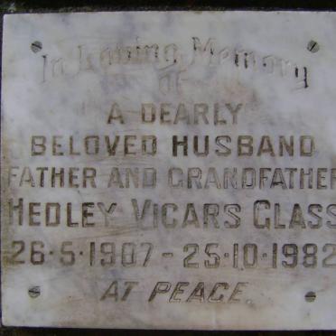 GLASS Hedley Vicars 1907-1982