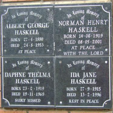 HASKELL Albert George 1880-1953 :: HASKELL Norman Henry 1919-2001