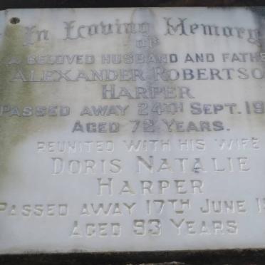 HARPER Alexander Robertson -1966 &amp; Doris Natalie -1990