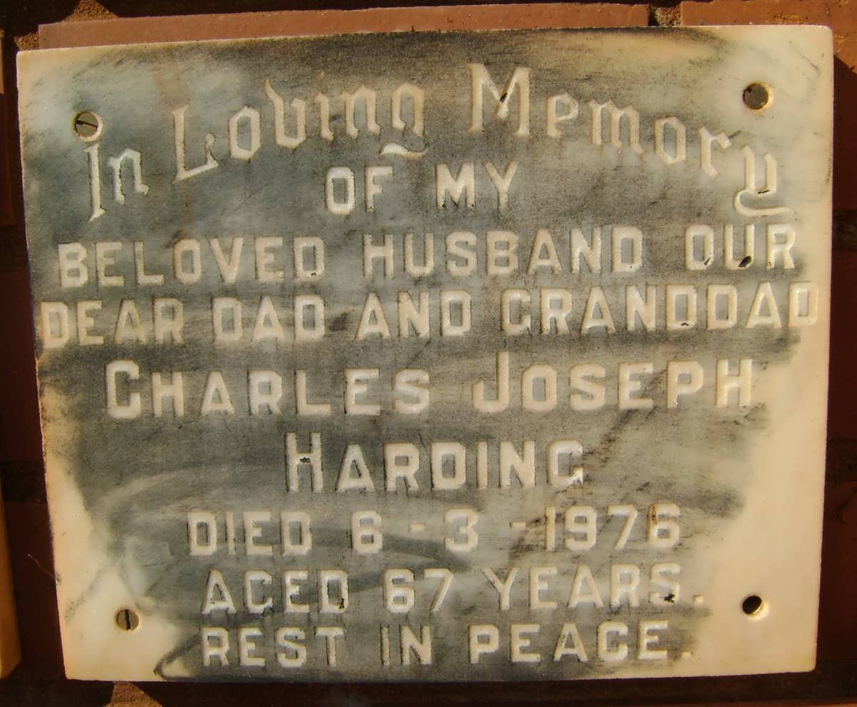 HARDING Charles Joseph -1976