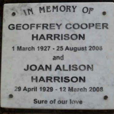 HARRISON Geoffrey Cooper 1927-2008 &amp; Joan Alison 1929-2008