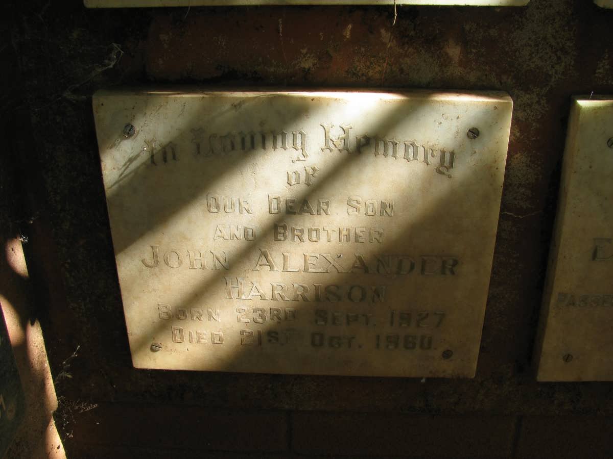 HARRISON John Alexander 1927-1960