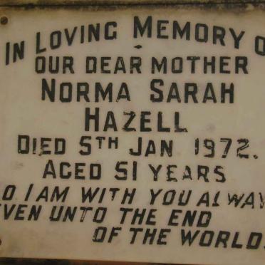 HAZELL Norma Sarah -1972
