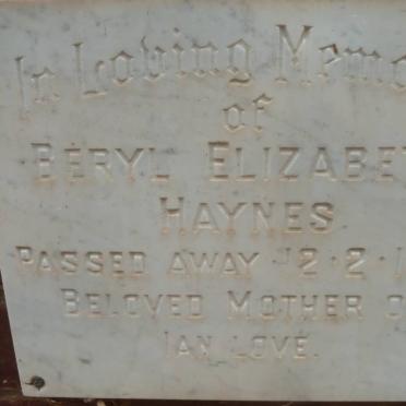 HAYNES Beryl Elizabeth -1971