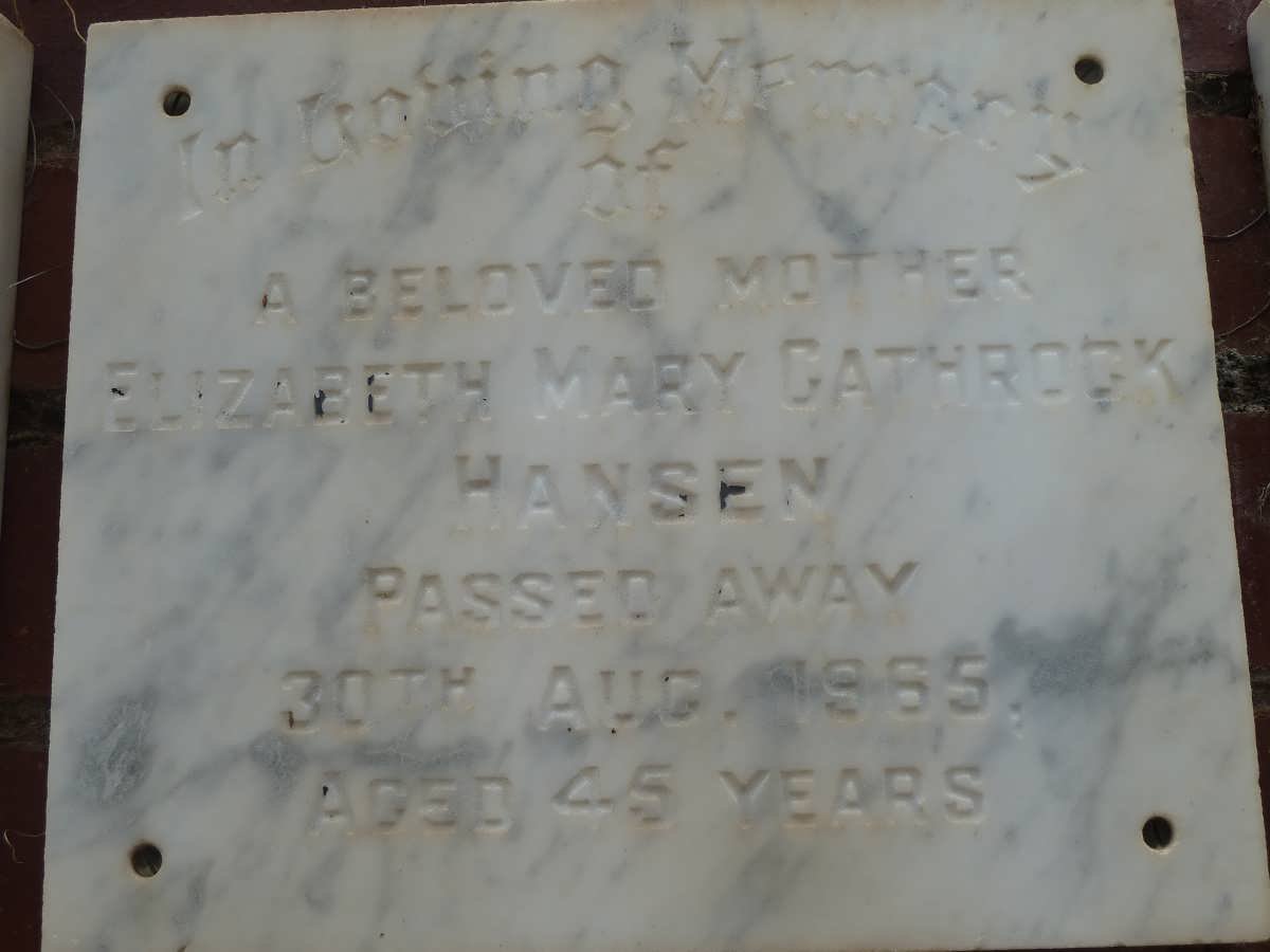 HANSEN Elizabeth Mary Cathrock -1965