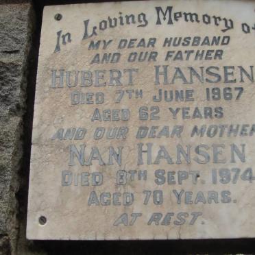 HANSEN Hubert -1967 &amp; Nan -1974