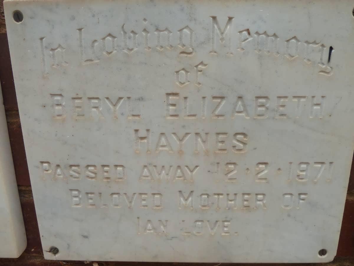 HAYNES Beryl Elizabeth -1971